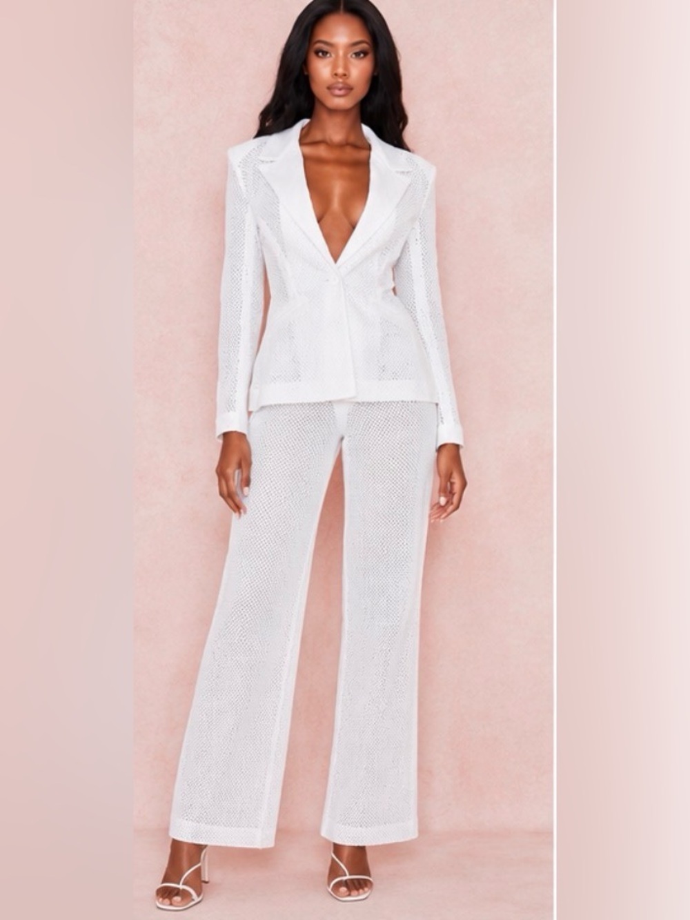 Sold Out House of CB Eyelet White Blazer XS Bridal Archive Linen - Picture 4 of 13